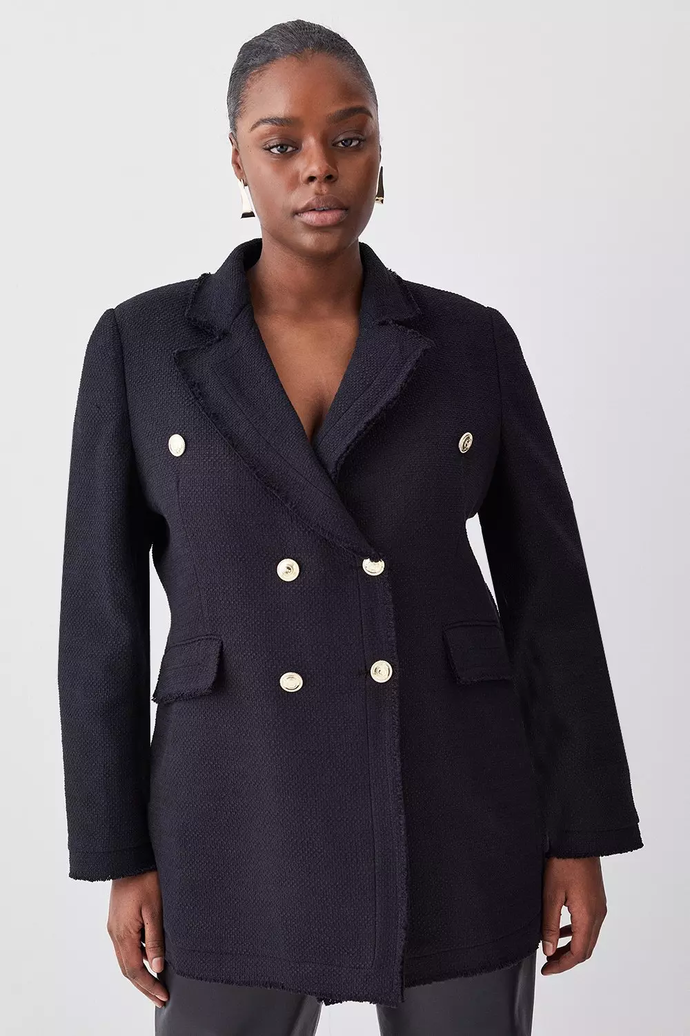 Plus size single breasted coat best sale