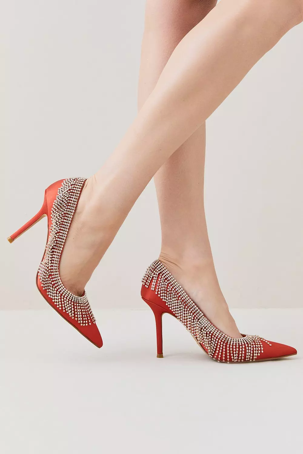 Satin Diamante Tassel Heel alternative image