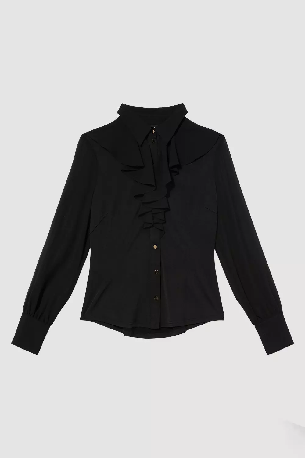 Frill Detail Button Up Shirt | Karen Millen