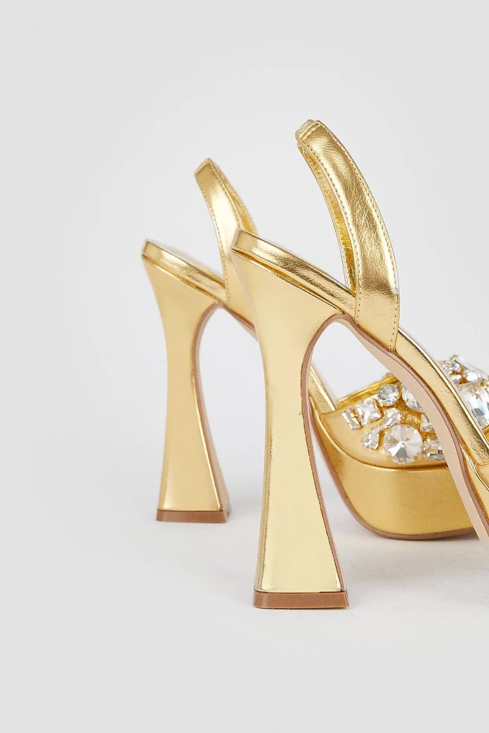 Gemstone Slingback Extreme Platform | Karen Millen Gemstone Slingback Extreme Platform | Karen Millen
