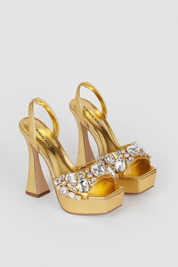 Gemstone Slingback Extreme Platform | Karen Millen Gemstone Slingback Extreme Platform | Karen Millen