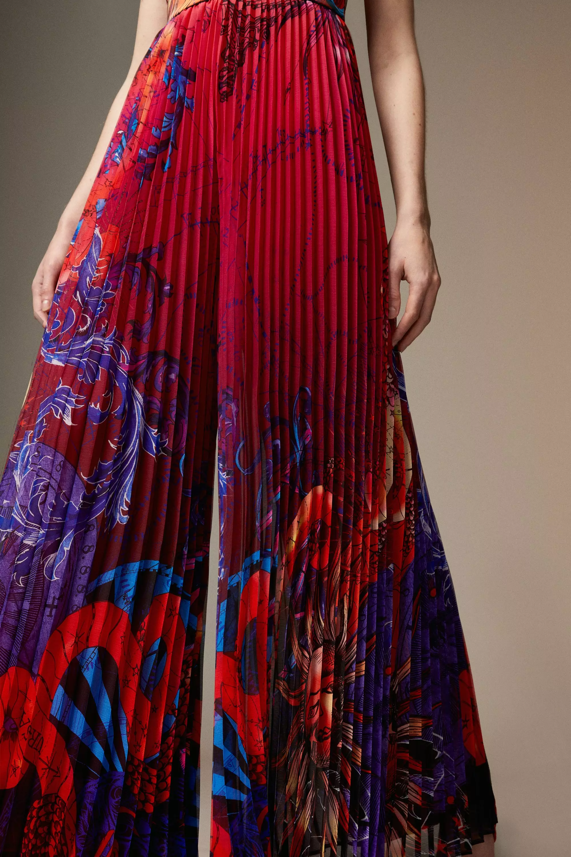 Multi British Museum Celestial Pleat Jumpsuit  alternative image