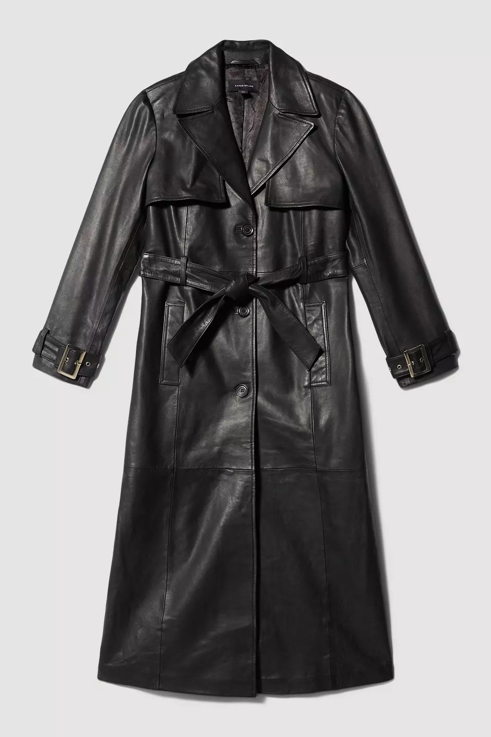 Karen millen leather trench coat best sale