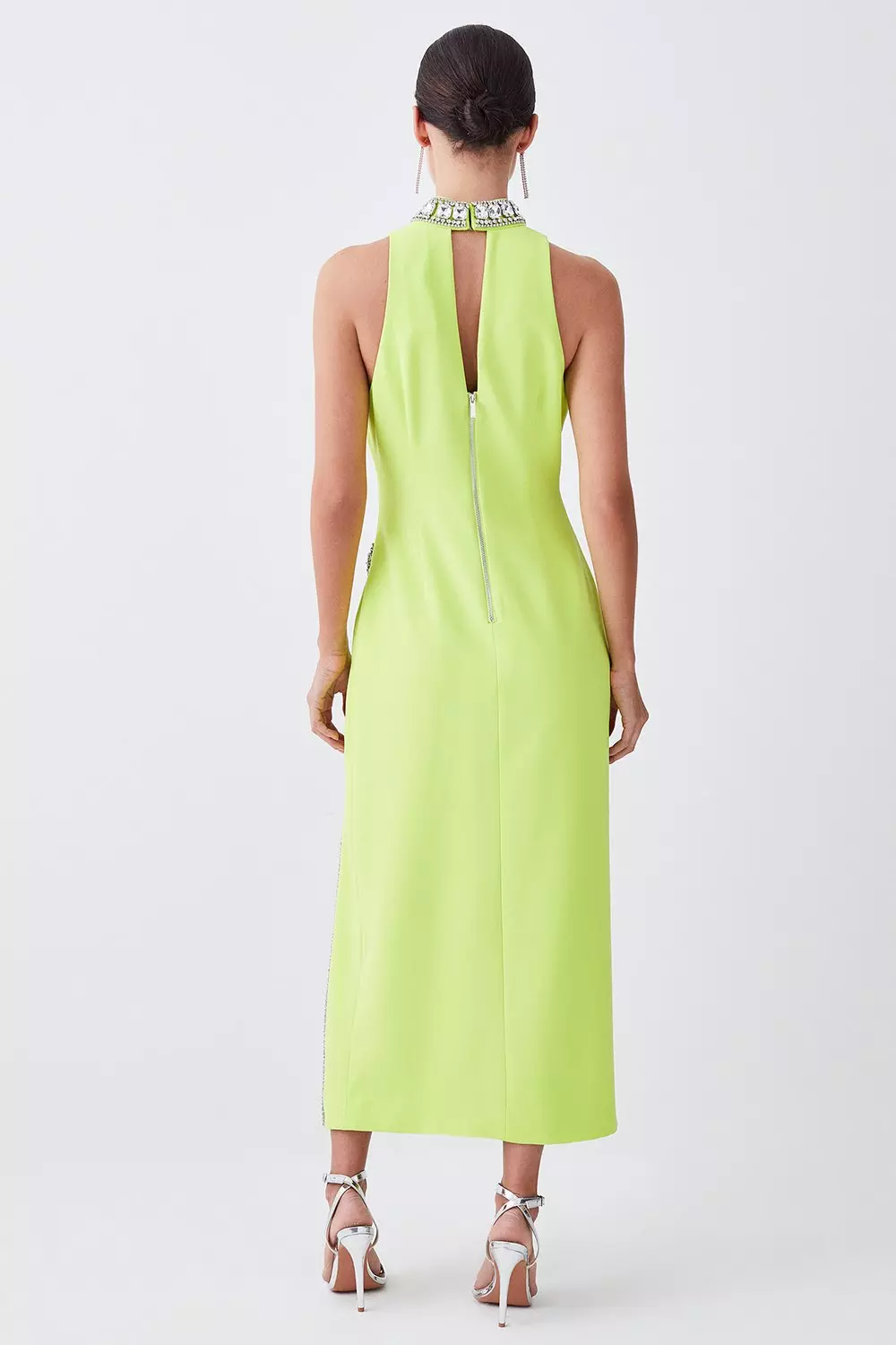 Petite Crystal Embellished Woven Split Maxi | Karen Millen