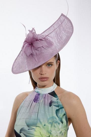 Feather & Quill Disc Fascinator lilac