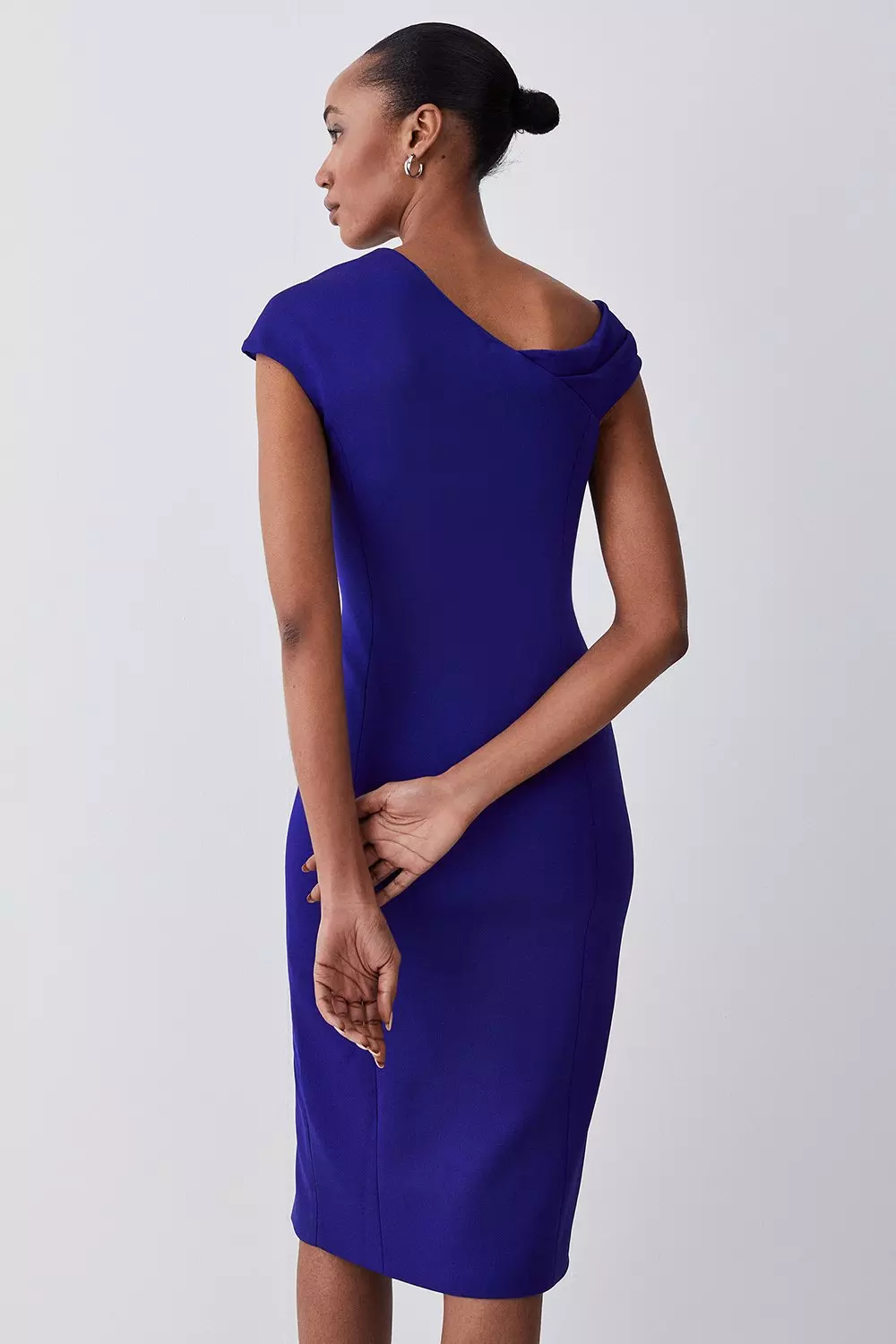 Italian Structured Stretch Pencil Midi Dress | Karen Millen