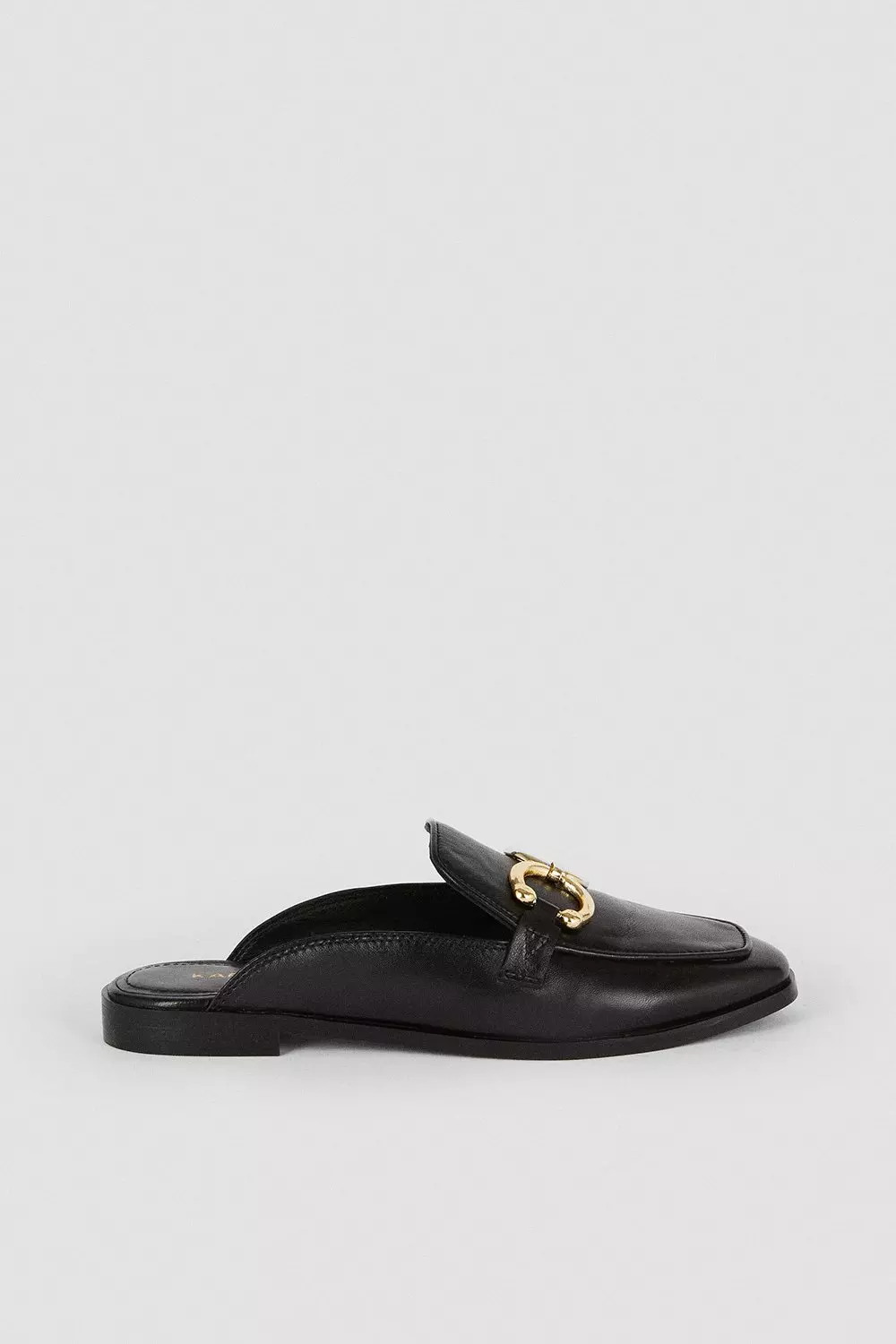 Leather Open Back Slip On Loafer Karen Millen