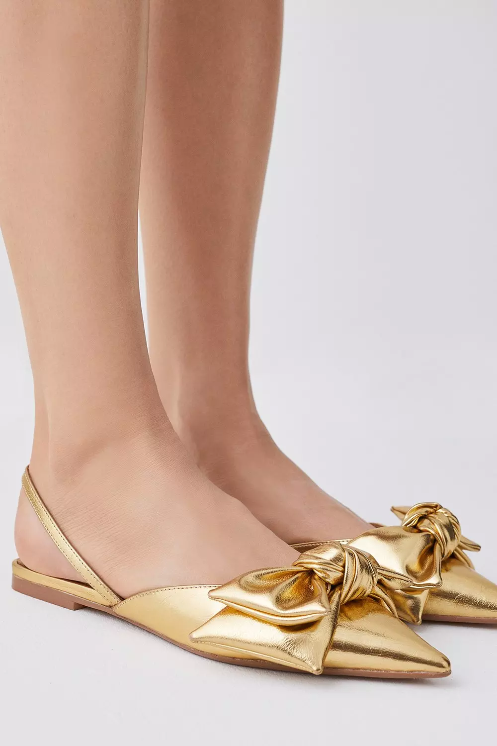 Bow Slingback Pointed Toe Flat Karen Millen