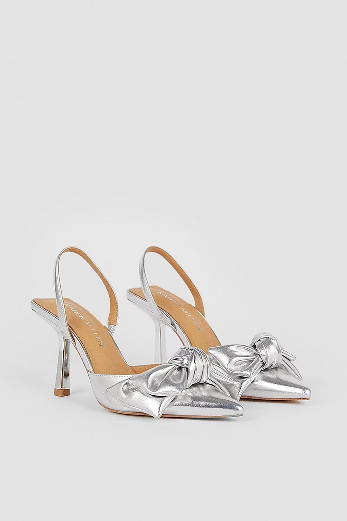 Extreme Bow Slingback Court Heel | Karen Millen Extreme Bow Slingback Court Heel | Karen Millen
