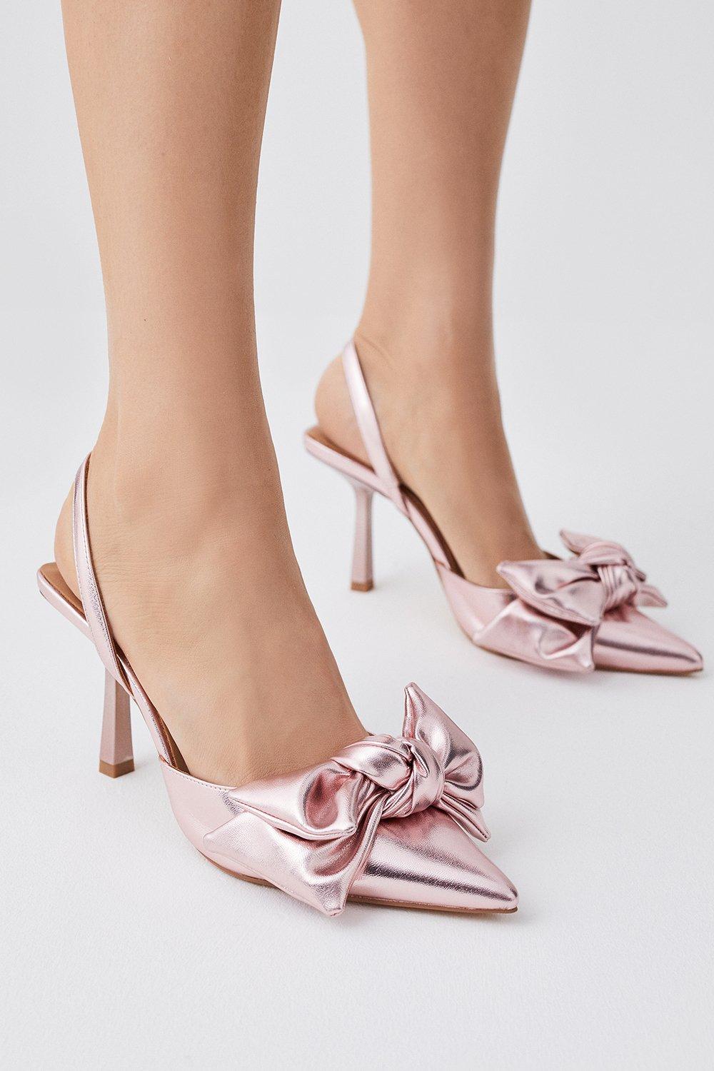 Satin Extreme Bow Slingback Court Heel Karen Millen