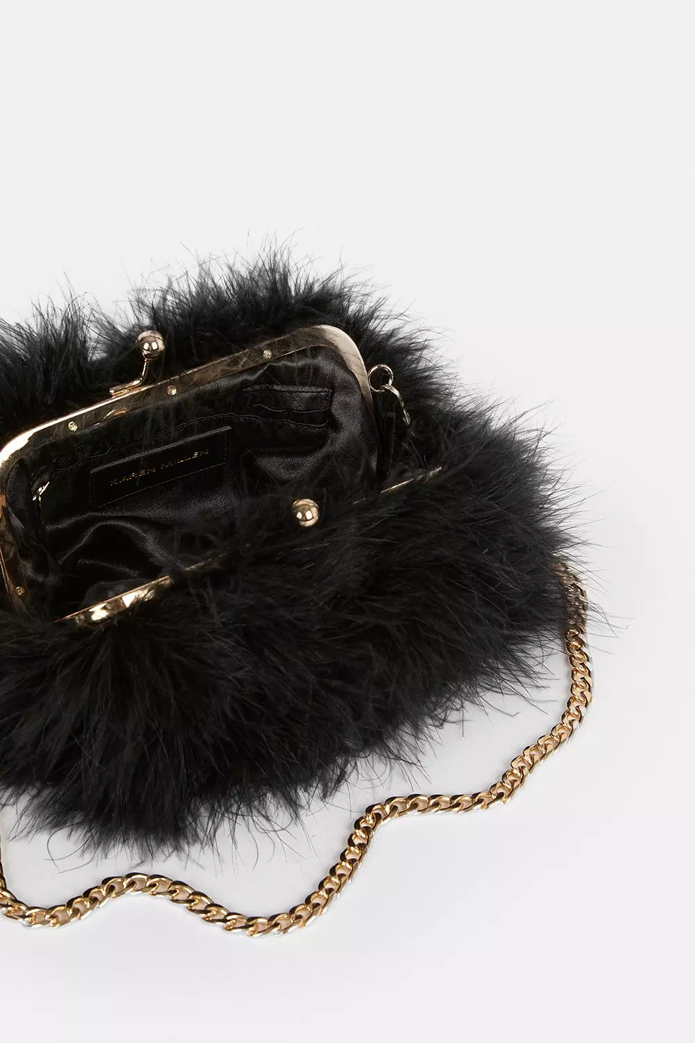 Black feather fashion bag