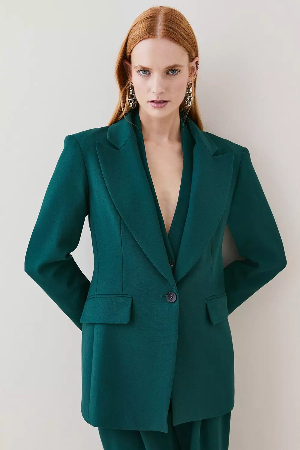 Forest Compact Crepe Single Breasted Blazer  alternative image