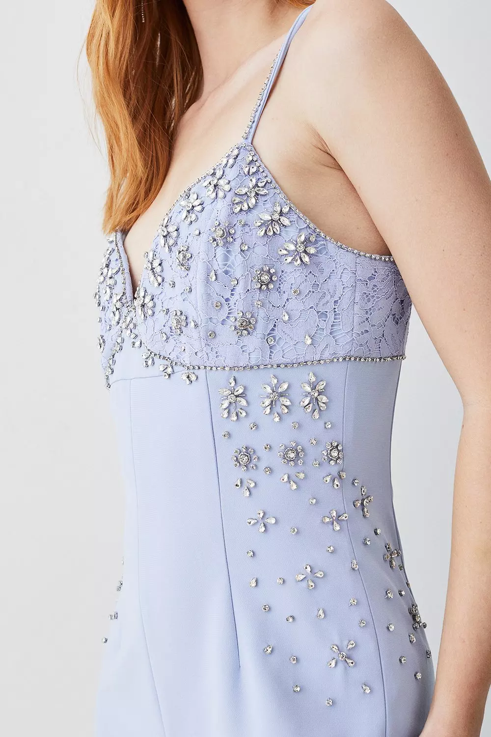 Embellished Strappy Wide Leg Woven Jumpsuit | Karen Millen