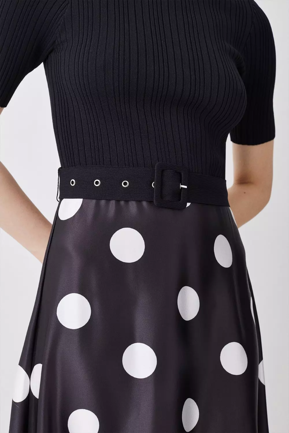 Polka dot knit skirt best sale