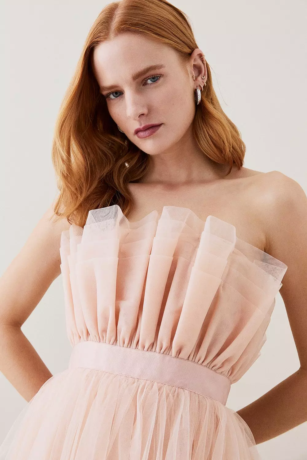 Karen millen peach dress hot sale