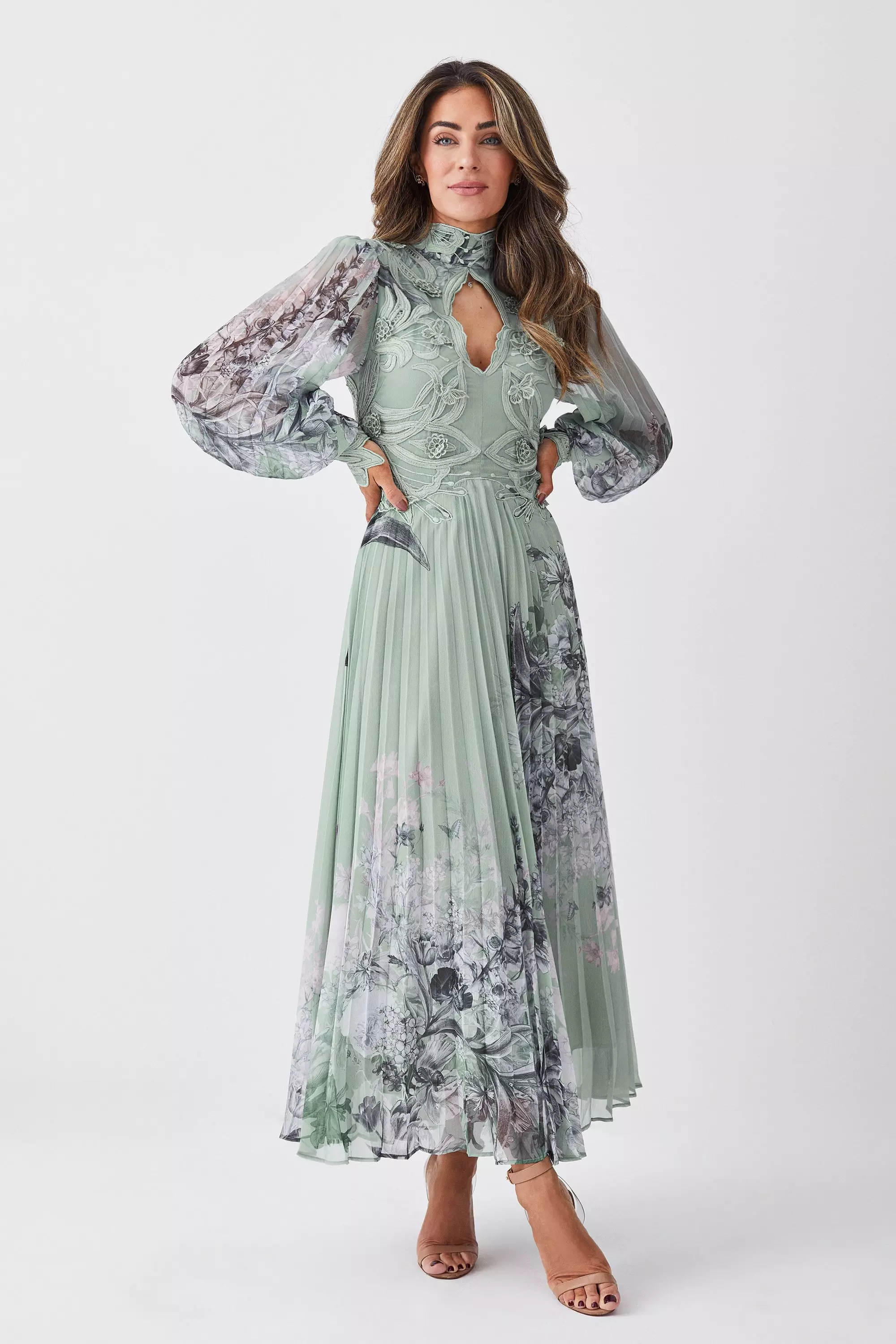 Karen millen pleated maxi dress hotsell