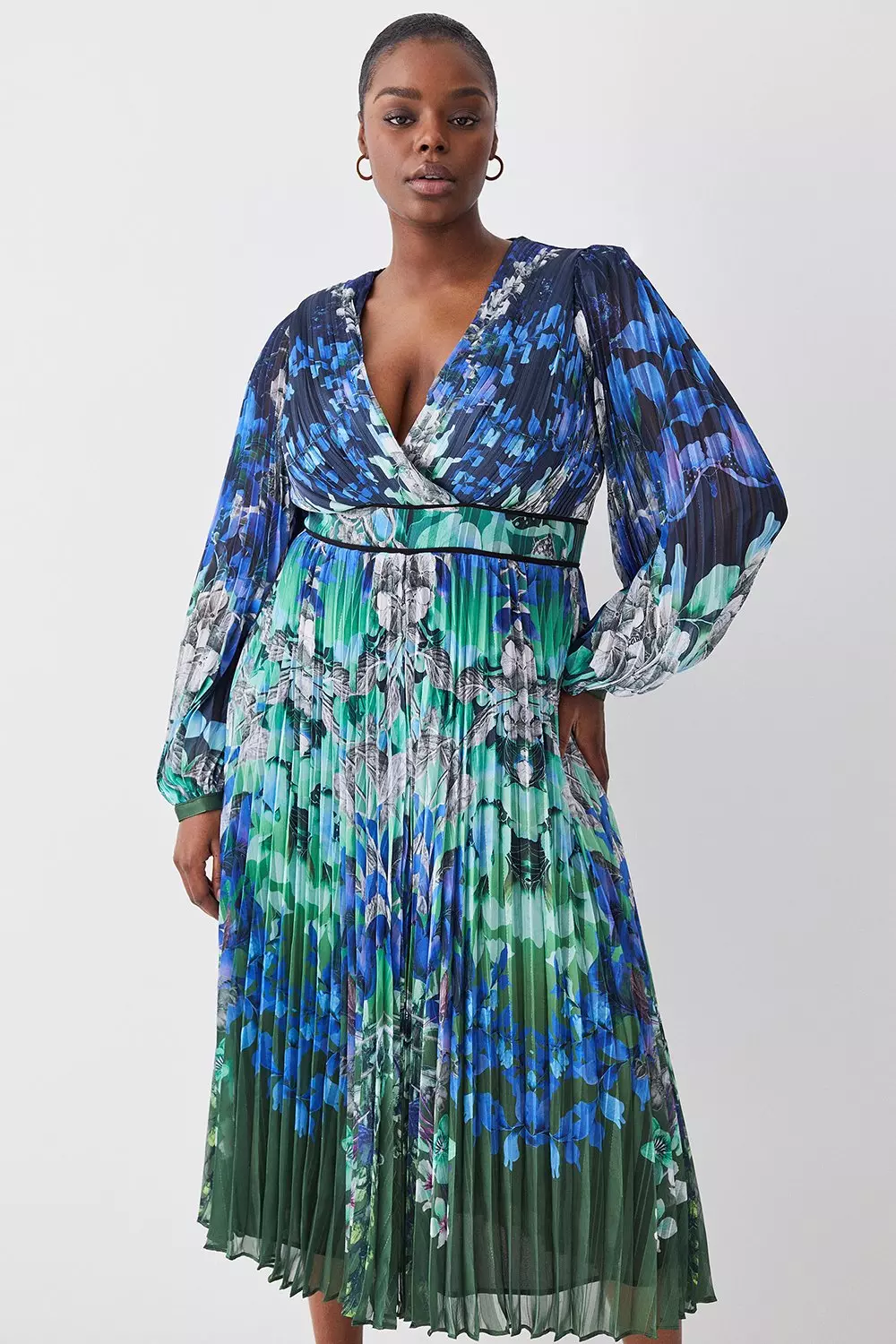 Plus size blue midi dress hotsell