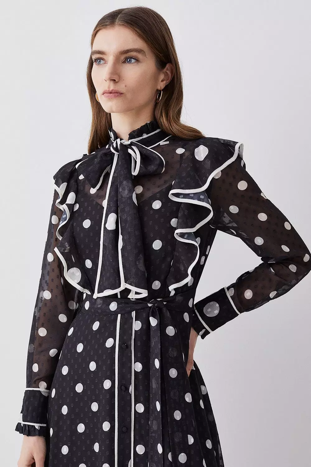 Karen millen polka dot midi dress best sale