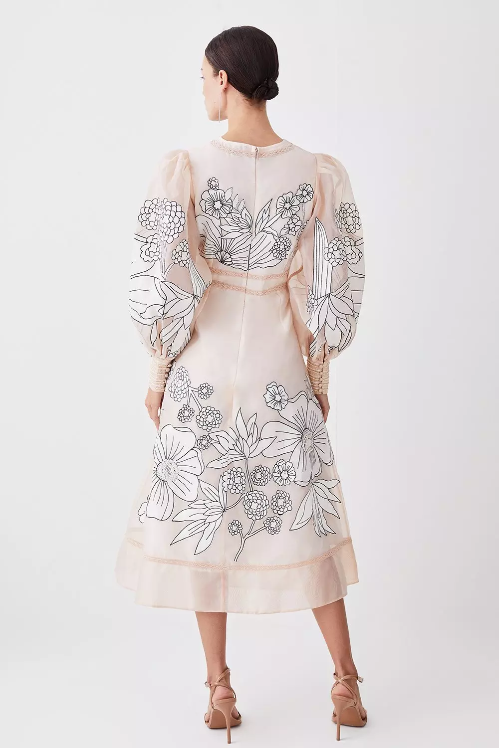 Petite Applique Organdie Woven Maxi Dress | Karen Millen
