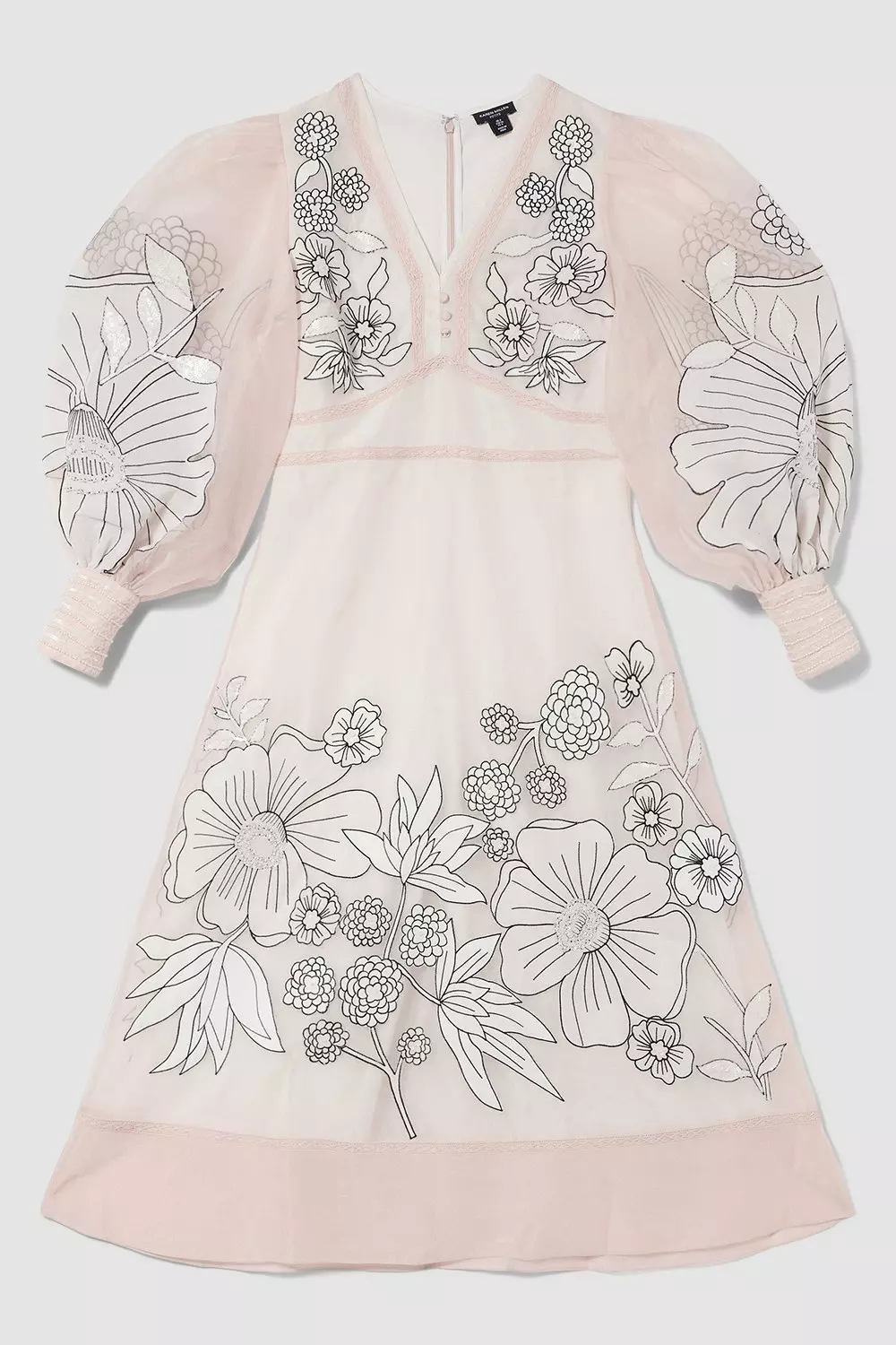Petite Applique Organdie Woven Maxi Dress | Karen Millen