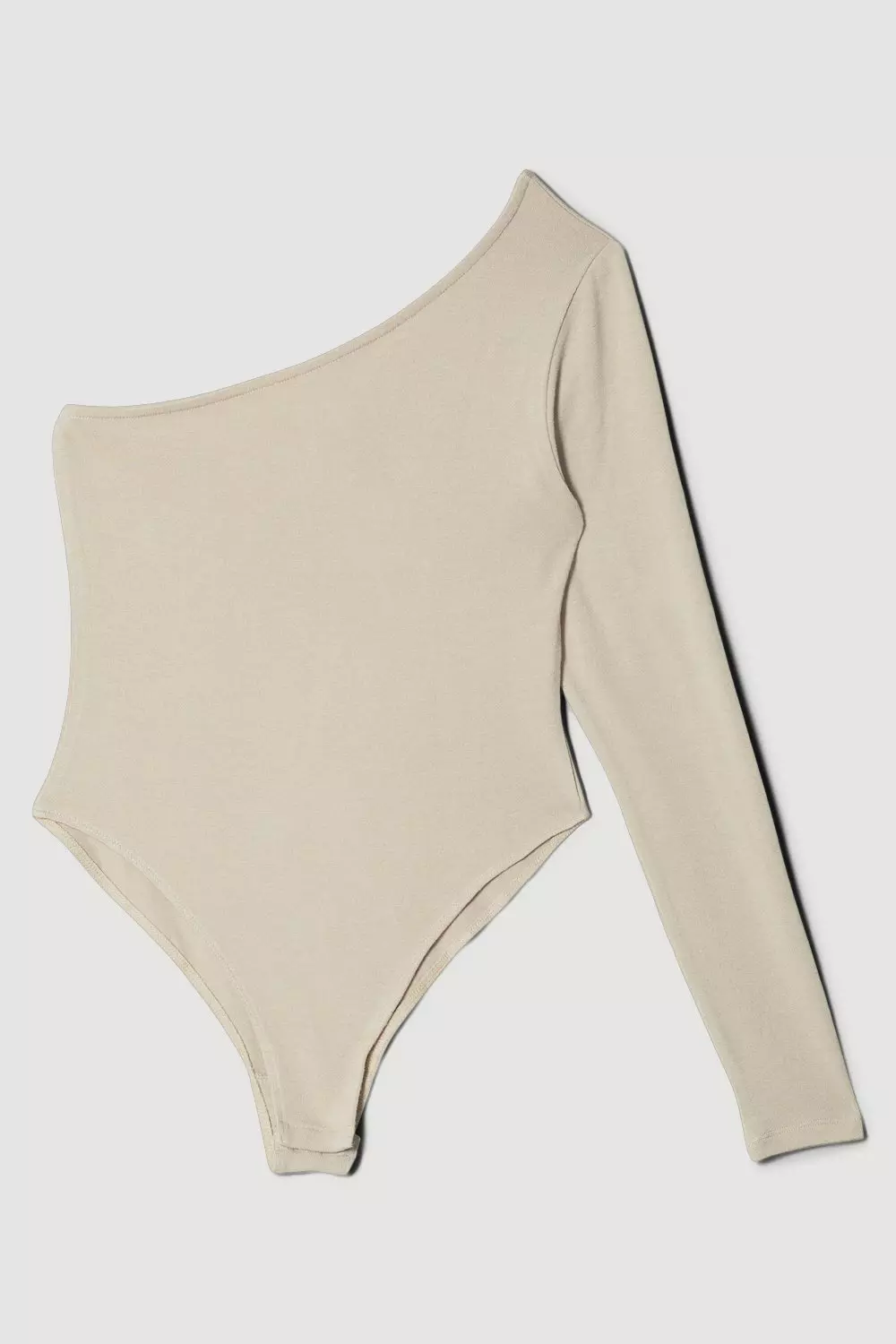 Premium Wool Blend One Shoulder Jersey Bodysuit | Karen Millen