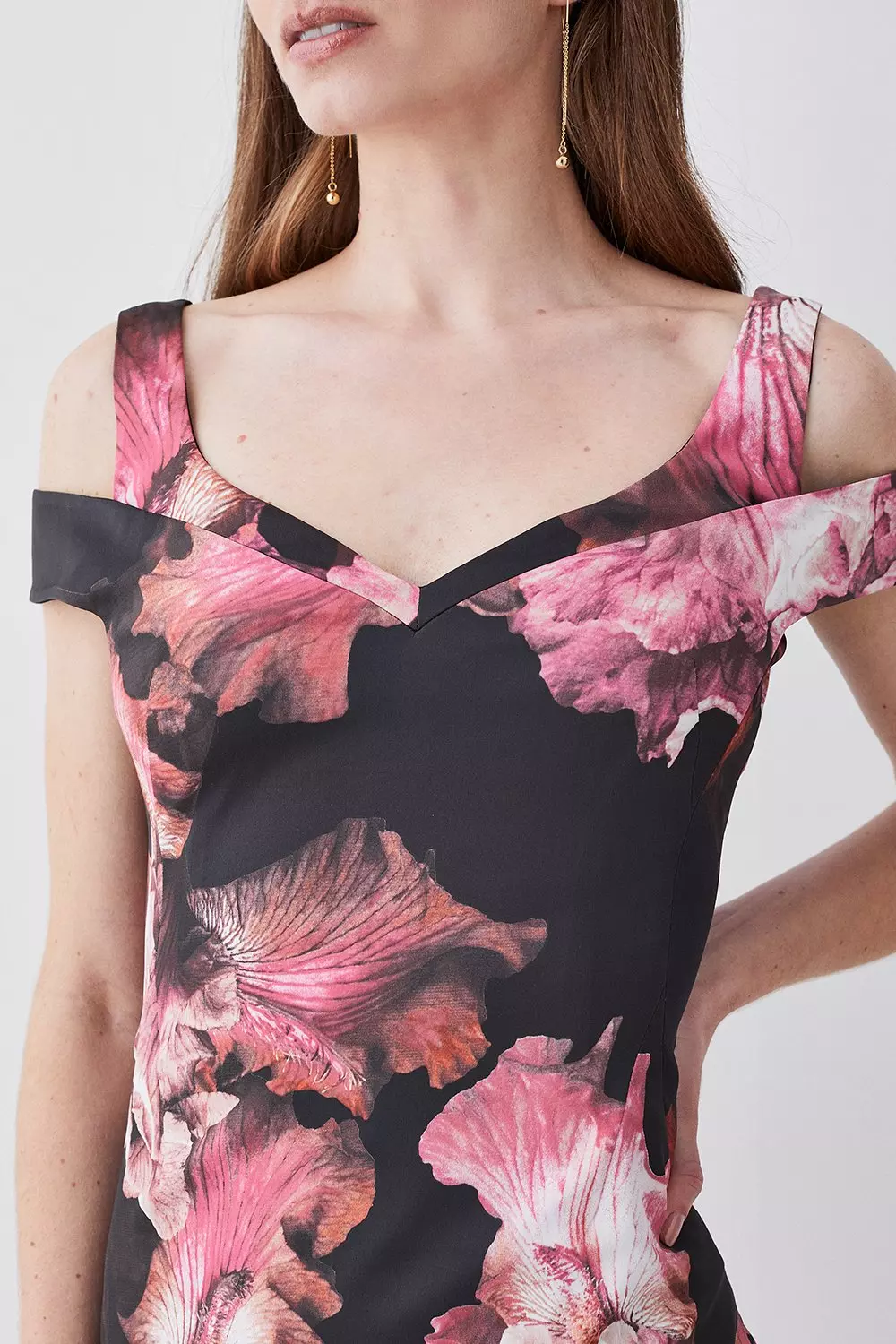 Karen millen orchid floral pencil dress hotsell