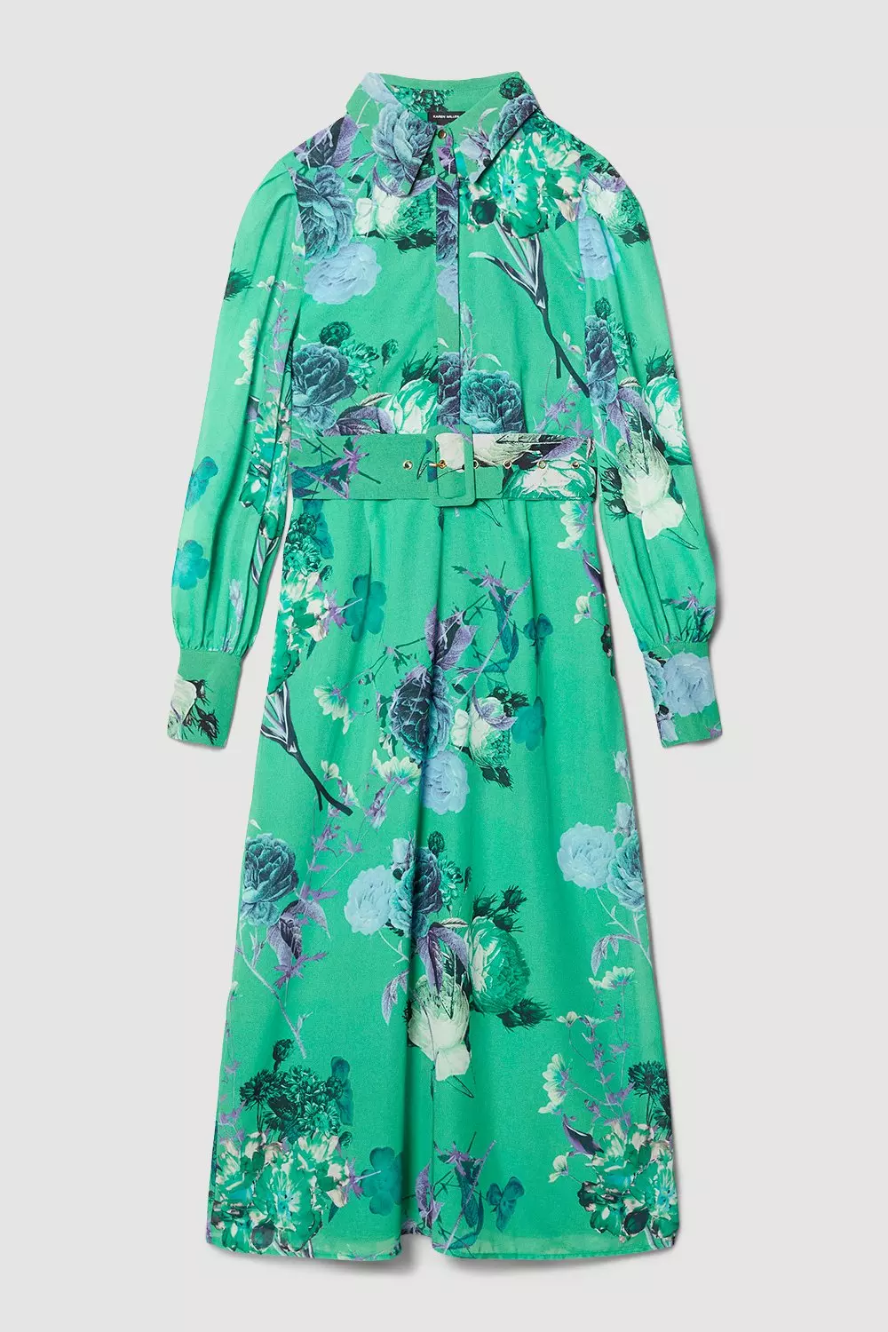 Apple green Green Rose Georgette Woven Shirt Dress alternative image