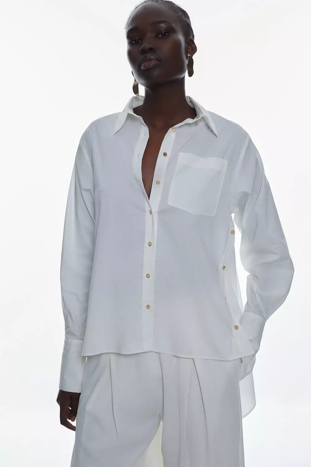 Karen popular Millen White Button Front Blouse