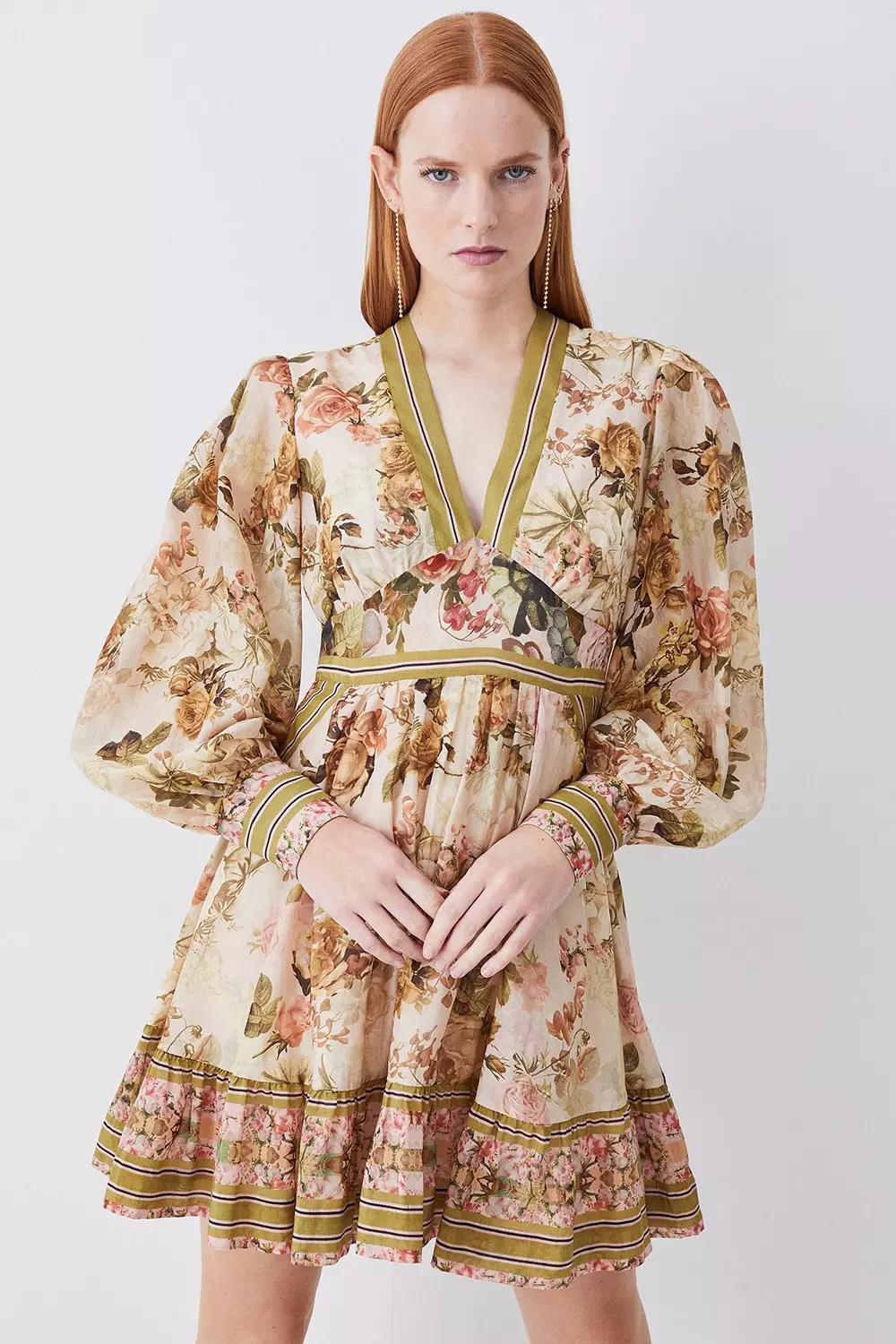 Lydia Millen Silk Cotton Vintage Floral Mini Dress | Karen