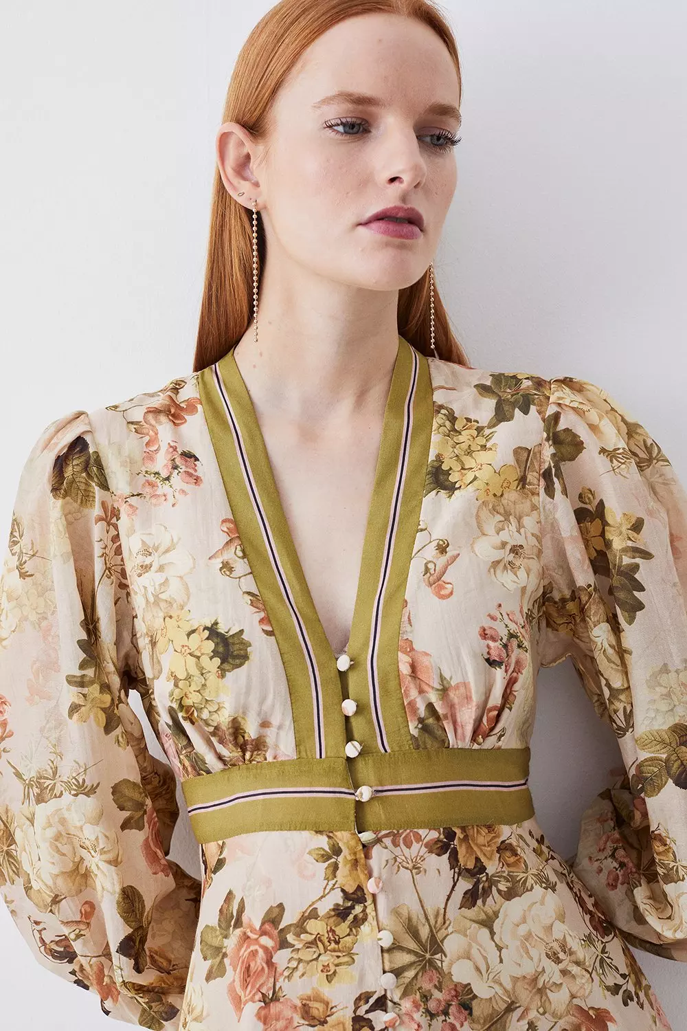 Lydia Millen Silk Cotton Vintage Floral Maxi Dress | Karen
