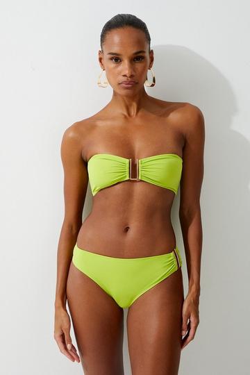 Bikini Bottoms With Gold Trim lime