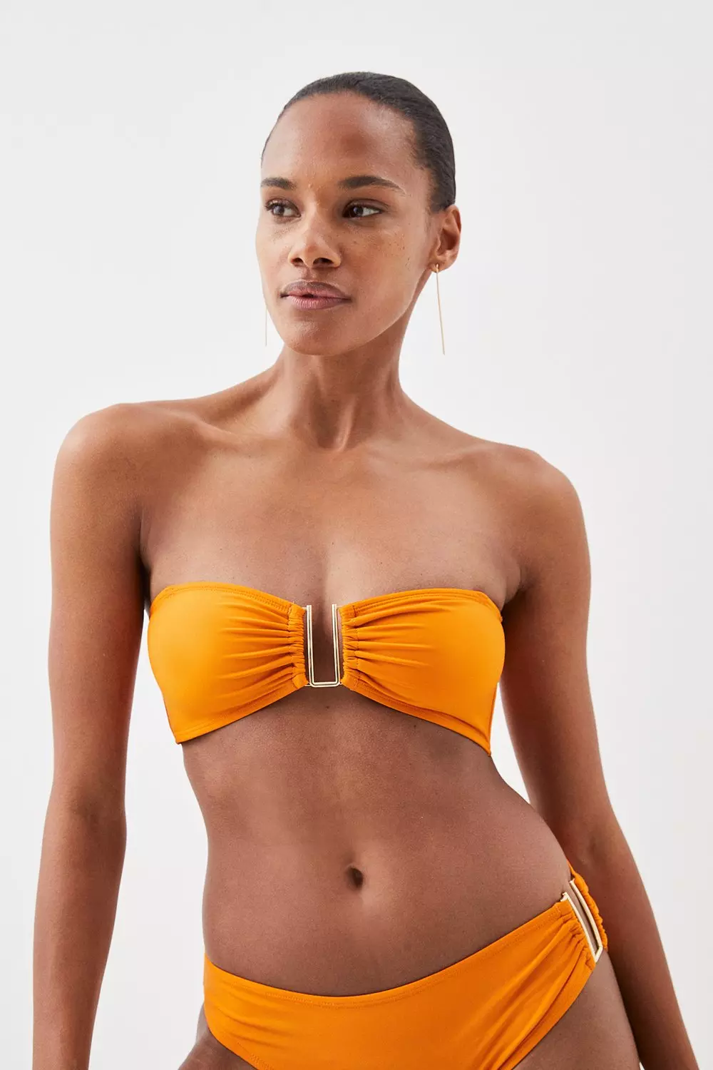 Orange Detachable Strap Gold Trim Bikini Top alternative image