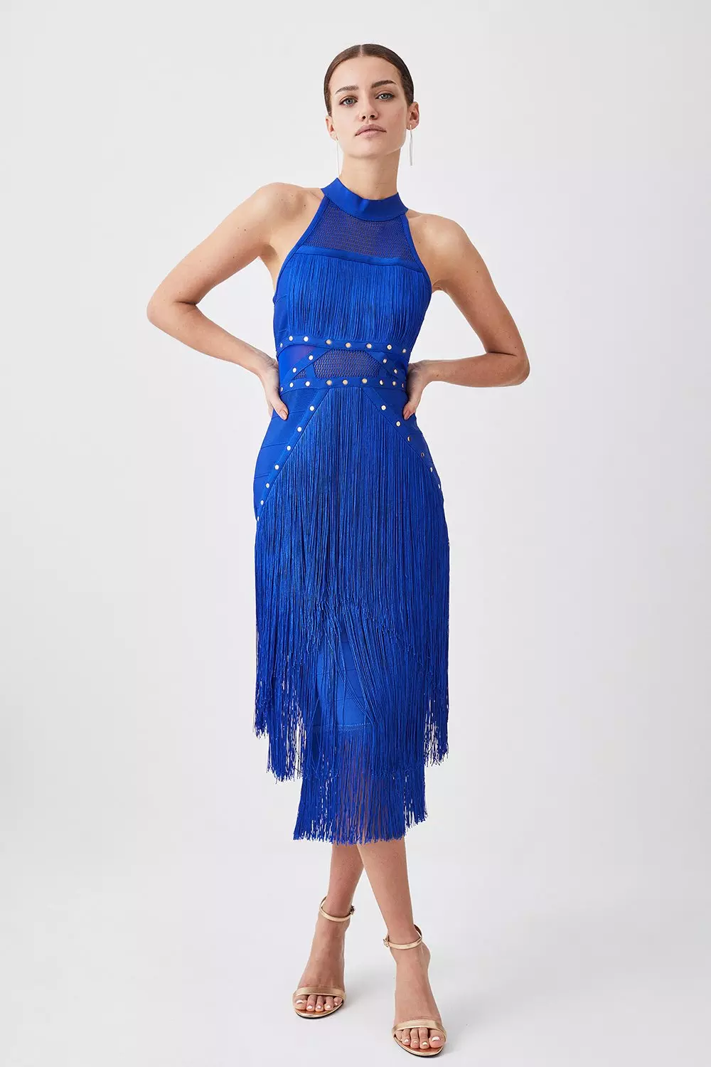 KAREN MILLEN*コルセットディテール ジョーゼット ケープマキシ KAREN MILLEN*コルセットディテール ジョーゼット ケープマキシ