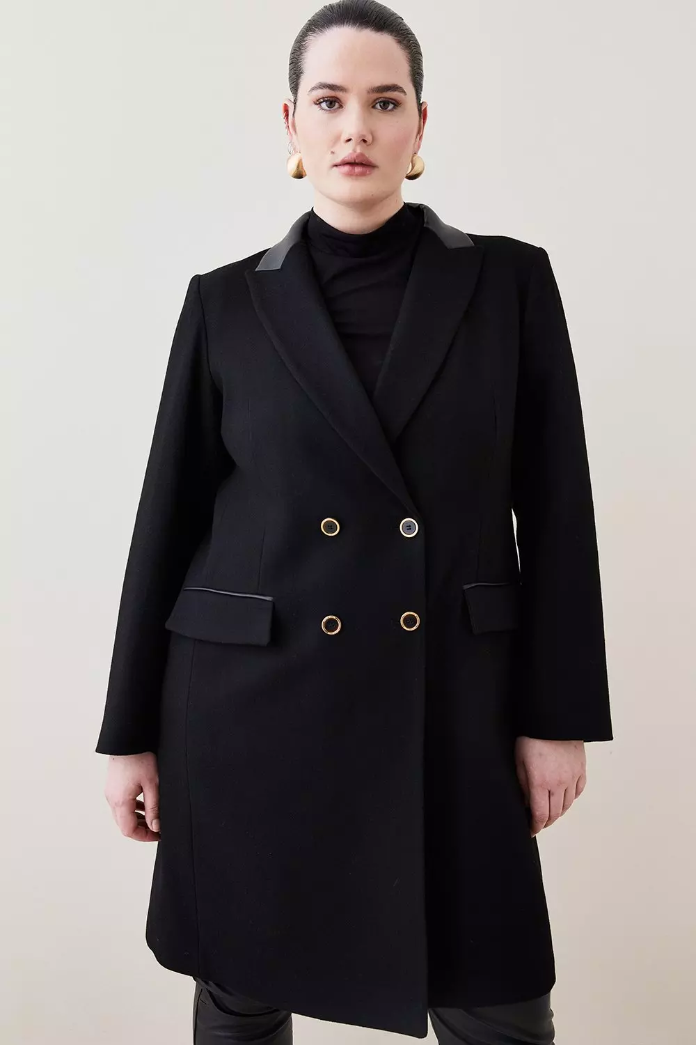 Plus Size Italian Virgin Wool Cashmere Db Tailored Coat Karen Millen