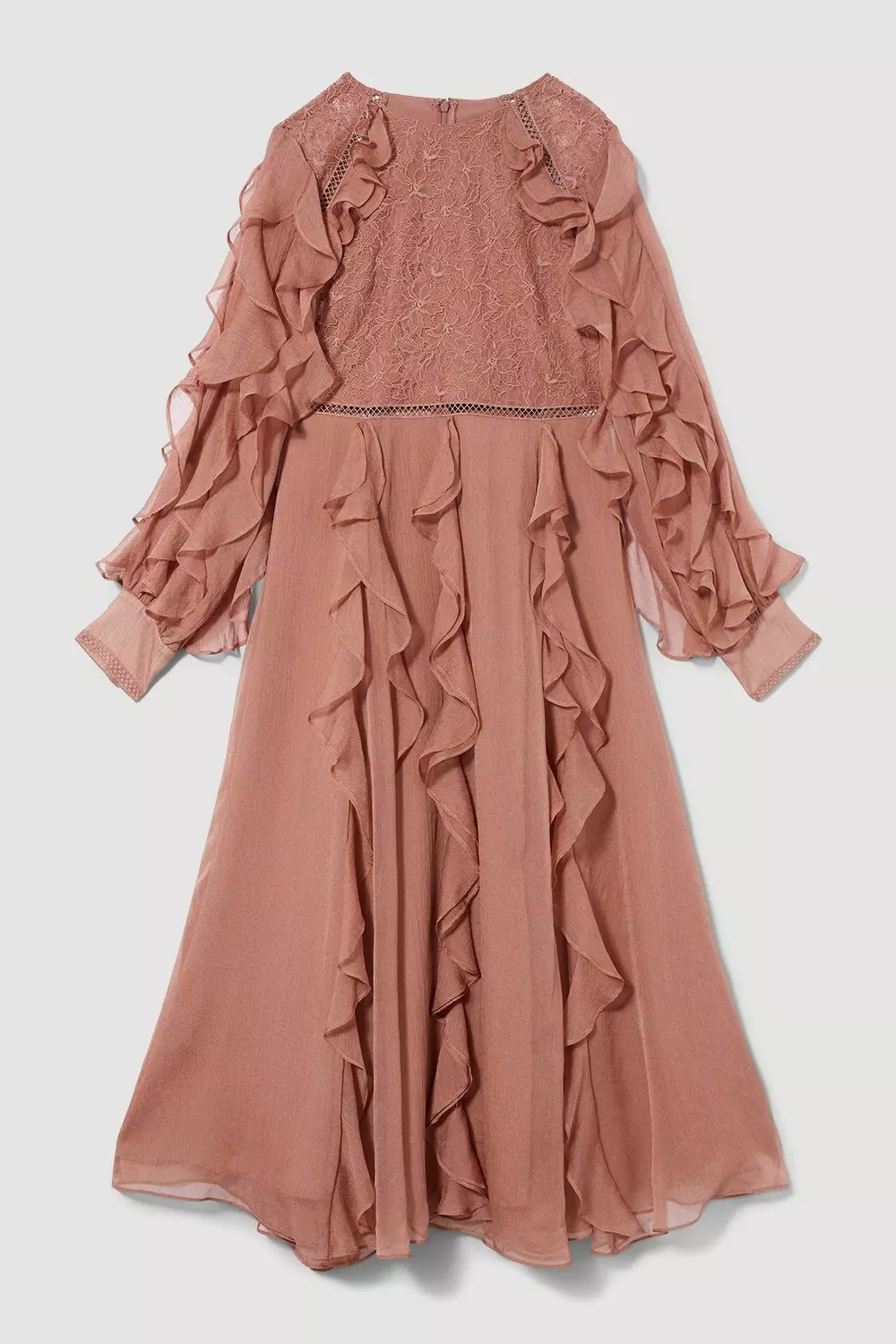 【KAREN MILLEN】フリル ドラマティック マキシドレス（送料込) KAREN MILLEN】フリル ドラマティック マキシドレス（送料込)