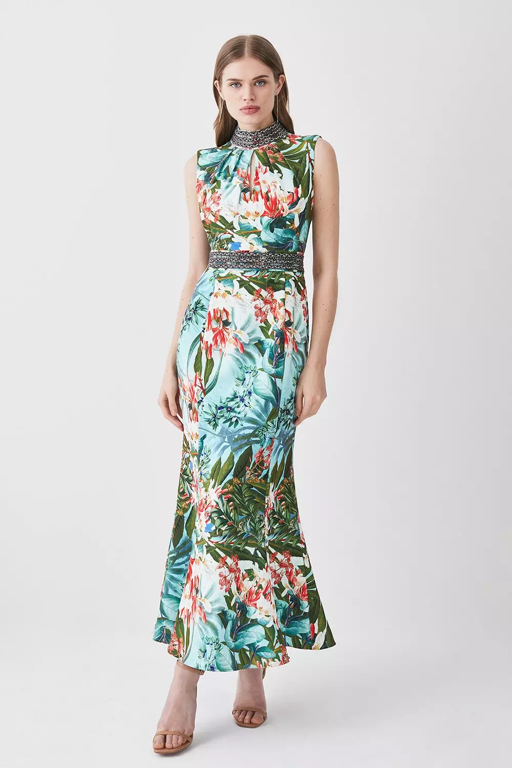 【Karen Millen】 ディアマンテ トリム ミディドレス bkk08479_green_xl?$