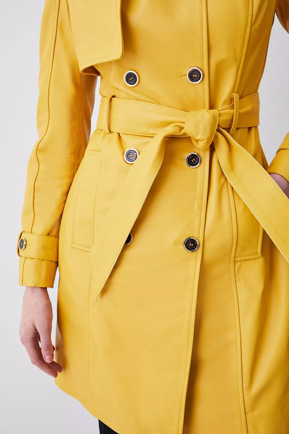 Karen Millen 100% Cotton Jacket Coat selling Mustard Yellow US Size 8 England