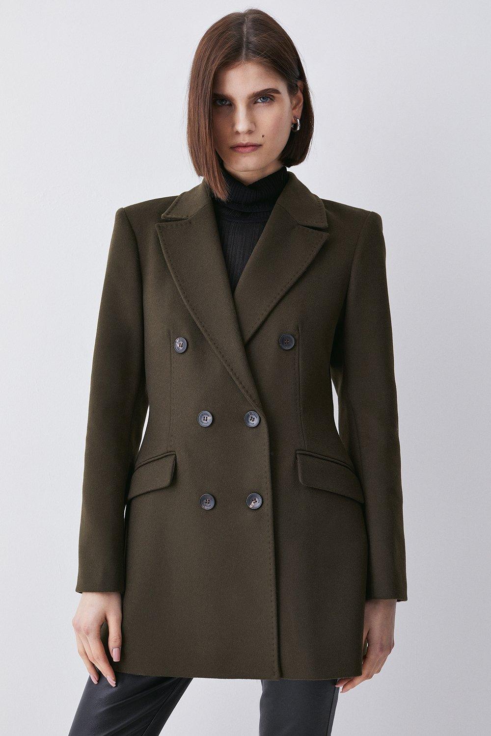 Sara Robert’s 100% Wool Double Breasted long Coat Size factory 10