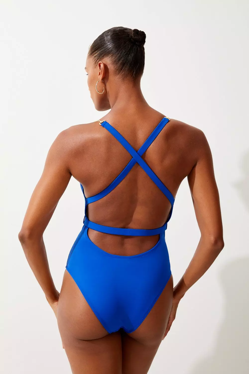 Plunge Belt Trim Detail Swimsuit | Karen Millen