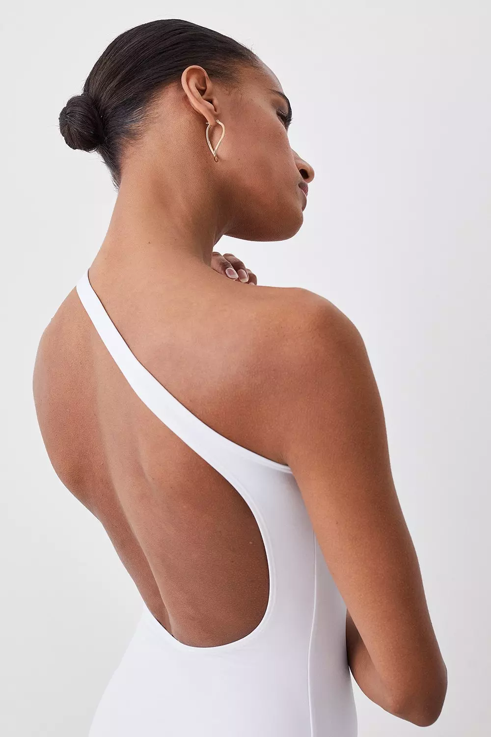 【関税・送料込】Recycled One Shoulder Thin Strap Swimsuit Sporti Molecule Thin Strap One Piece Swimsuit (22-44) at