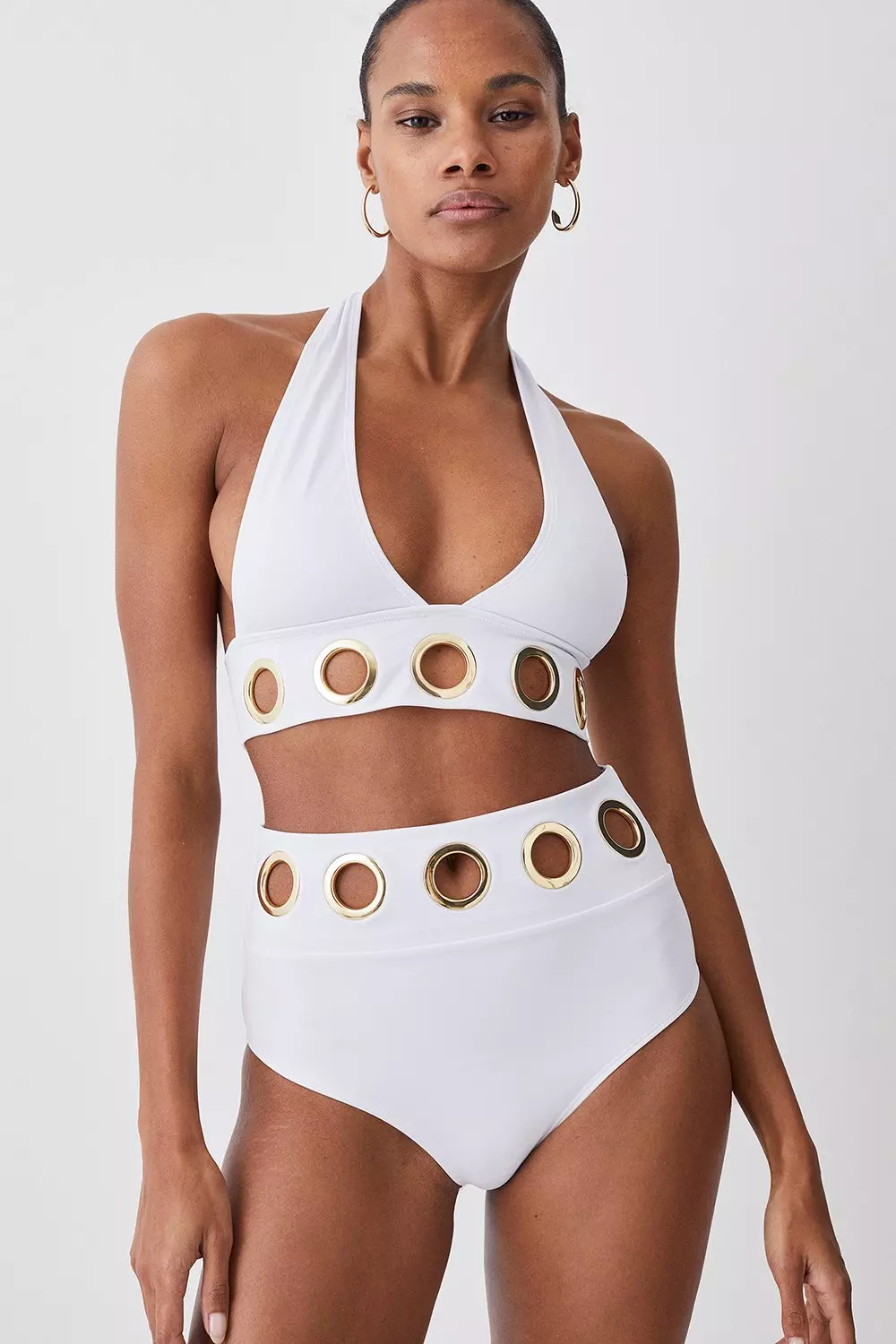 お歳暮・冬ギフト特集2025 Eyelet Detail High Waist Bikini Bottoms | Karen Millen トップス