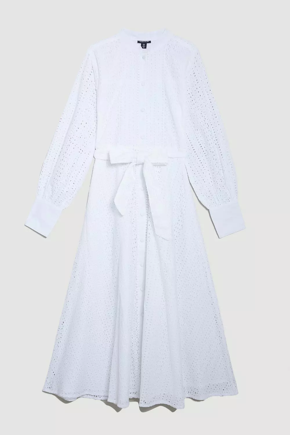 Cotton Eyelet Belted Shirt Dress | Karen Millen