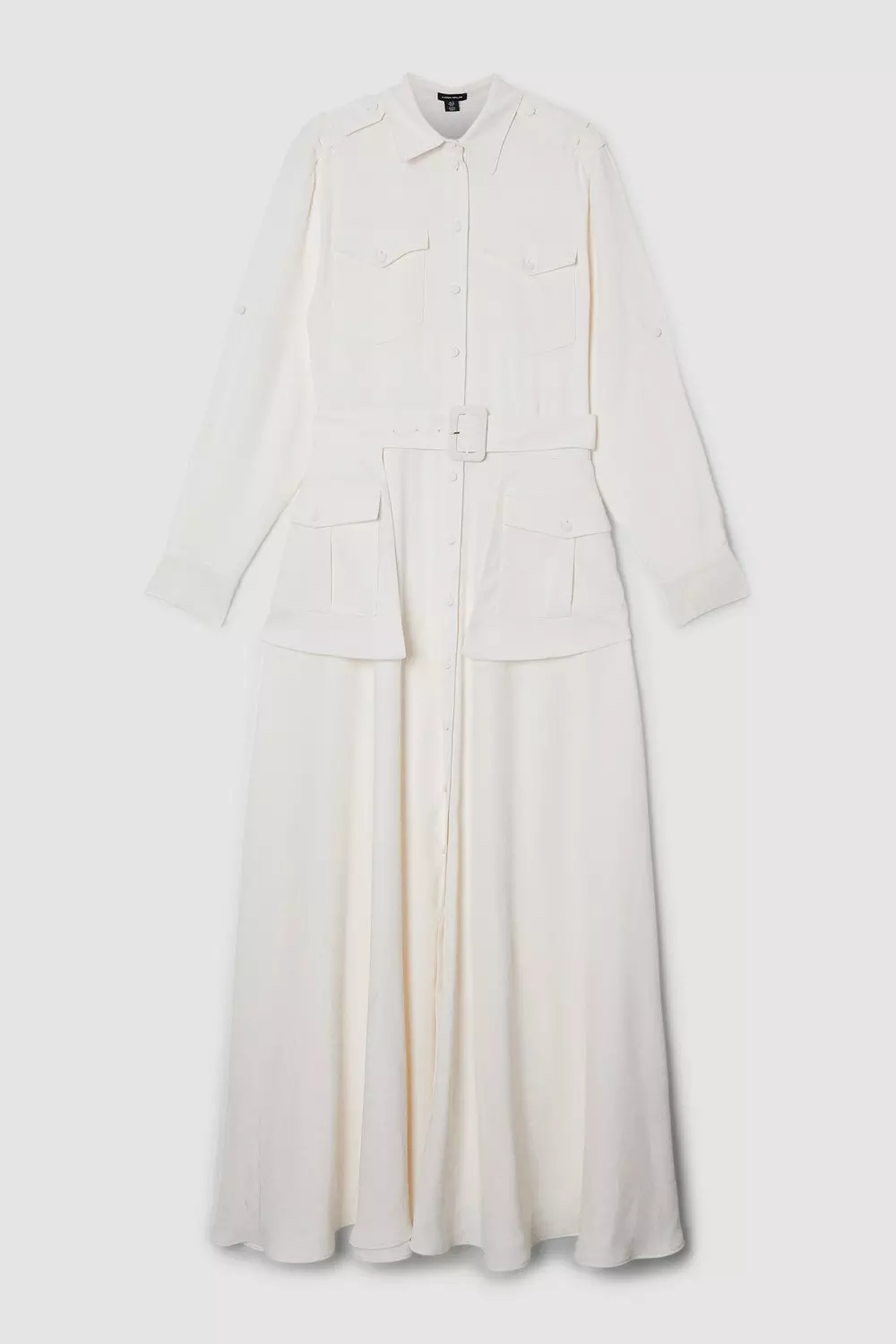 【KAREN MILLEN】コットン フローラル マキシ シャツドレス ◇KAREN MILLEN◇ フローラルジョーゼットマキシシャツドレス