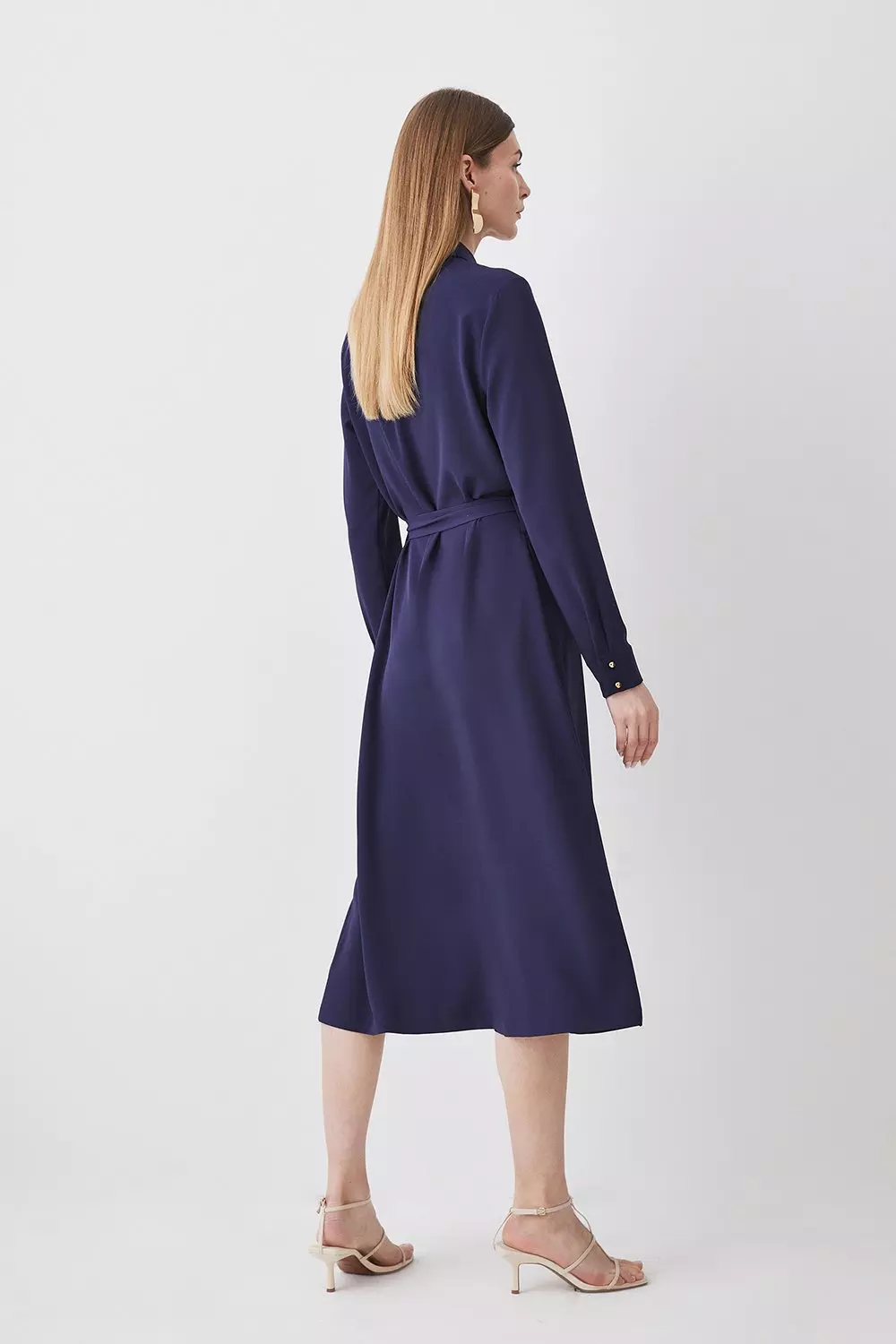 【KAREN MILLEN】プチ オープンネックテーラードミディドレス Petite Ombre Floral Soft Pleated One Shoulder Maxi Dress