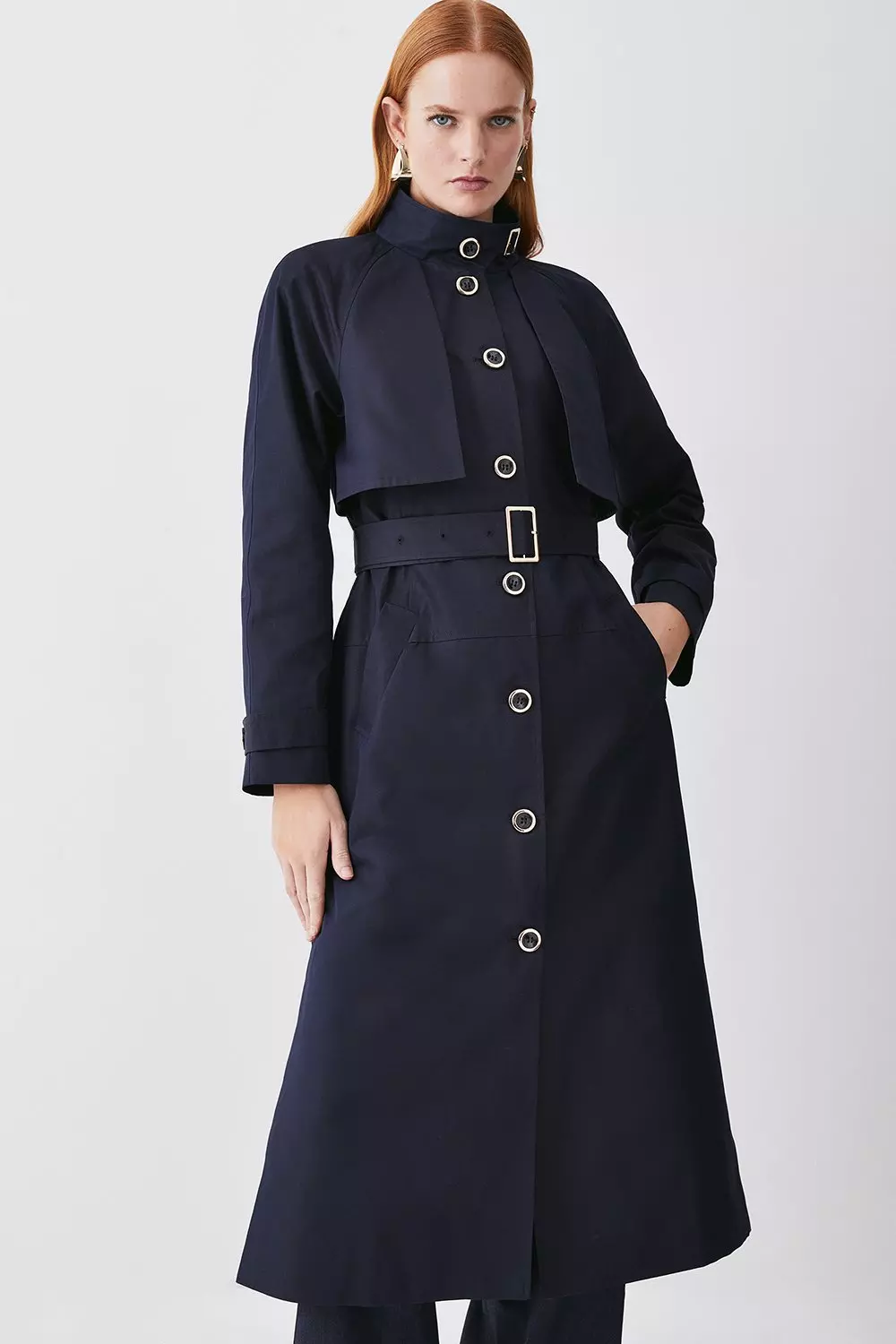 Storm Flap Belted Trench Coat | Karen Millen