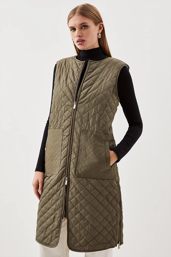 Faux Fur Lined Hybrid Longline Trench Coat | Karen Millen Faux Fur Lined Hybrid Longline Trench Coat | Karen Millen