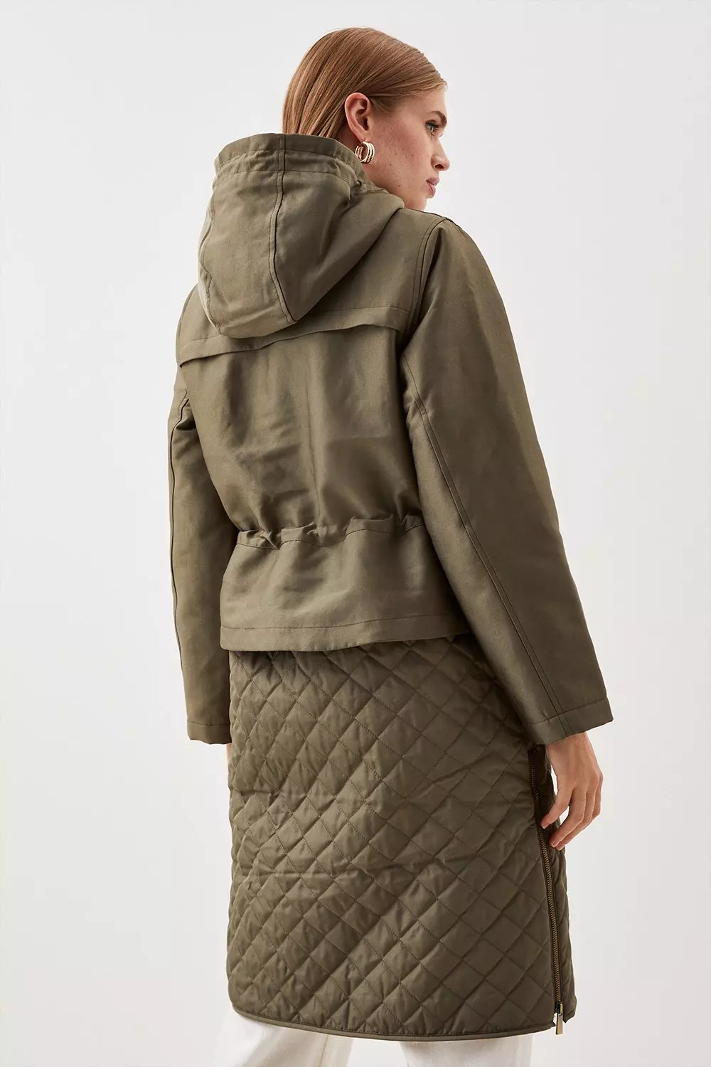 Karen millen green faux fur coat outlet