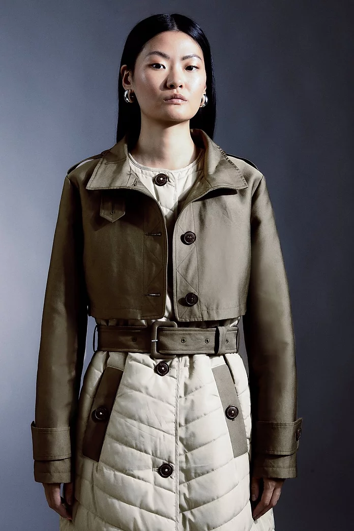 Lightweight Padded Hybrid Trench Coat | Karen Millen Lightweight Padded Hybrid Trench Coat | Karen Millen