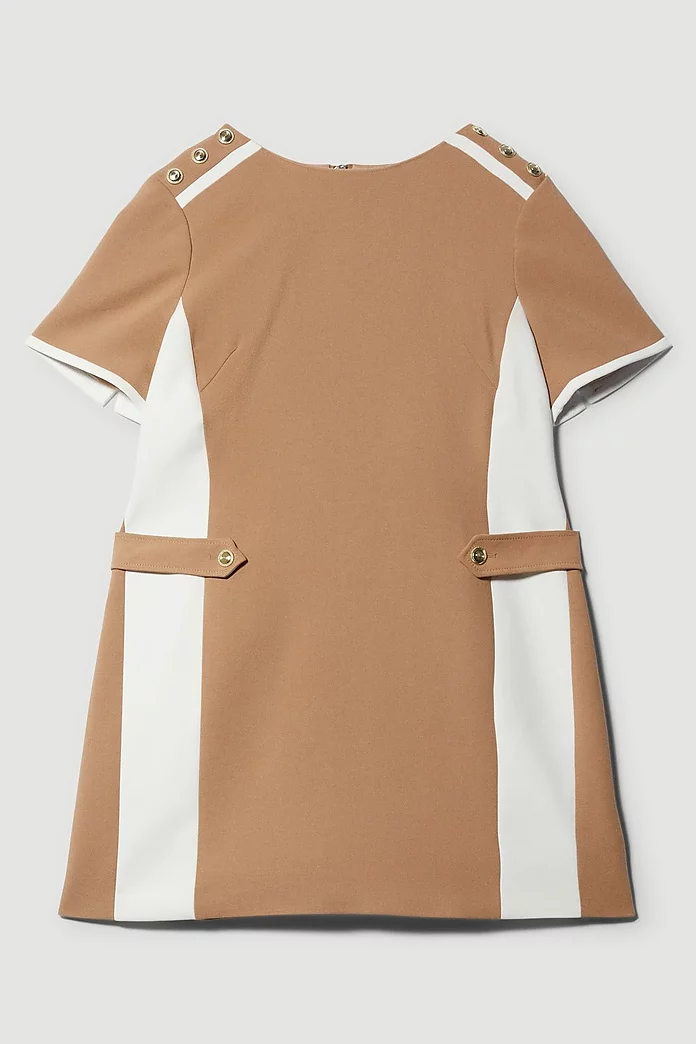 Plus Size Compact Stretch Tipped A Line Mini Dress | Karen Plus Size Compact Stretch Tipped A Line Mini Dress | Karen