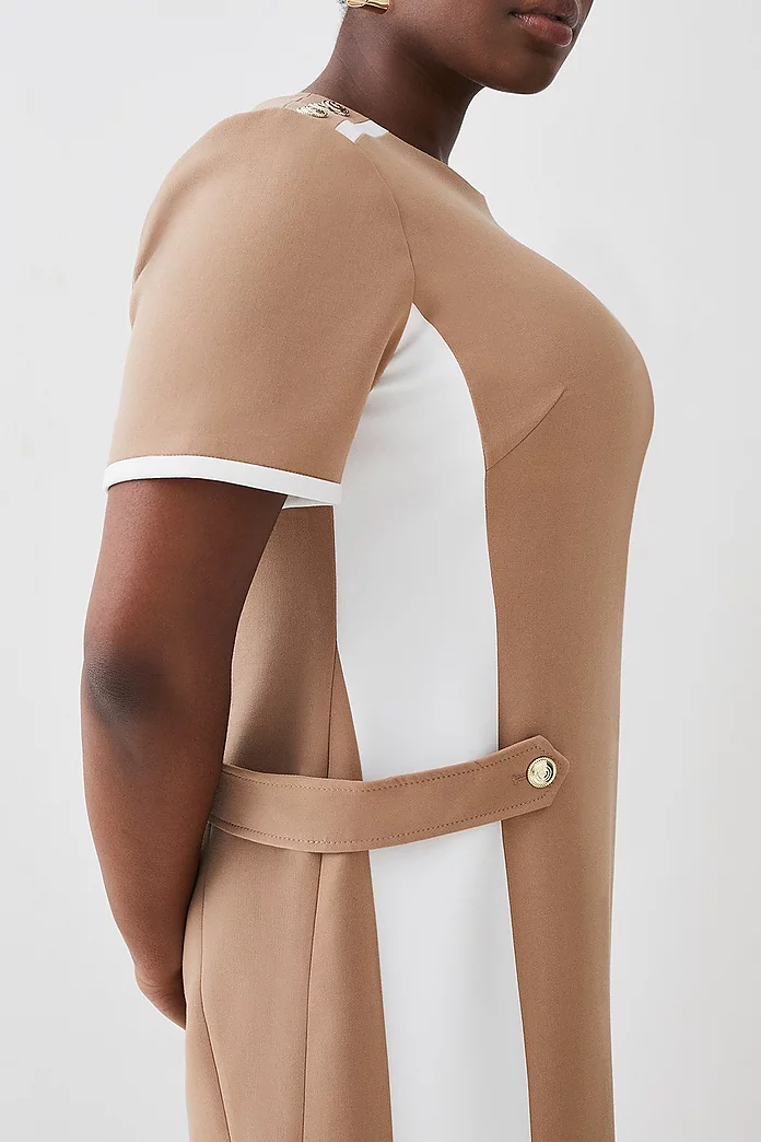Plus Size Compact Stretch Tipped A Line Mini Dress | Karen Plus Size Compact Stretch Tipped A Line Mini Dress | Karen